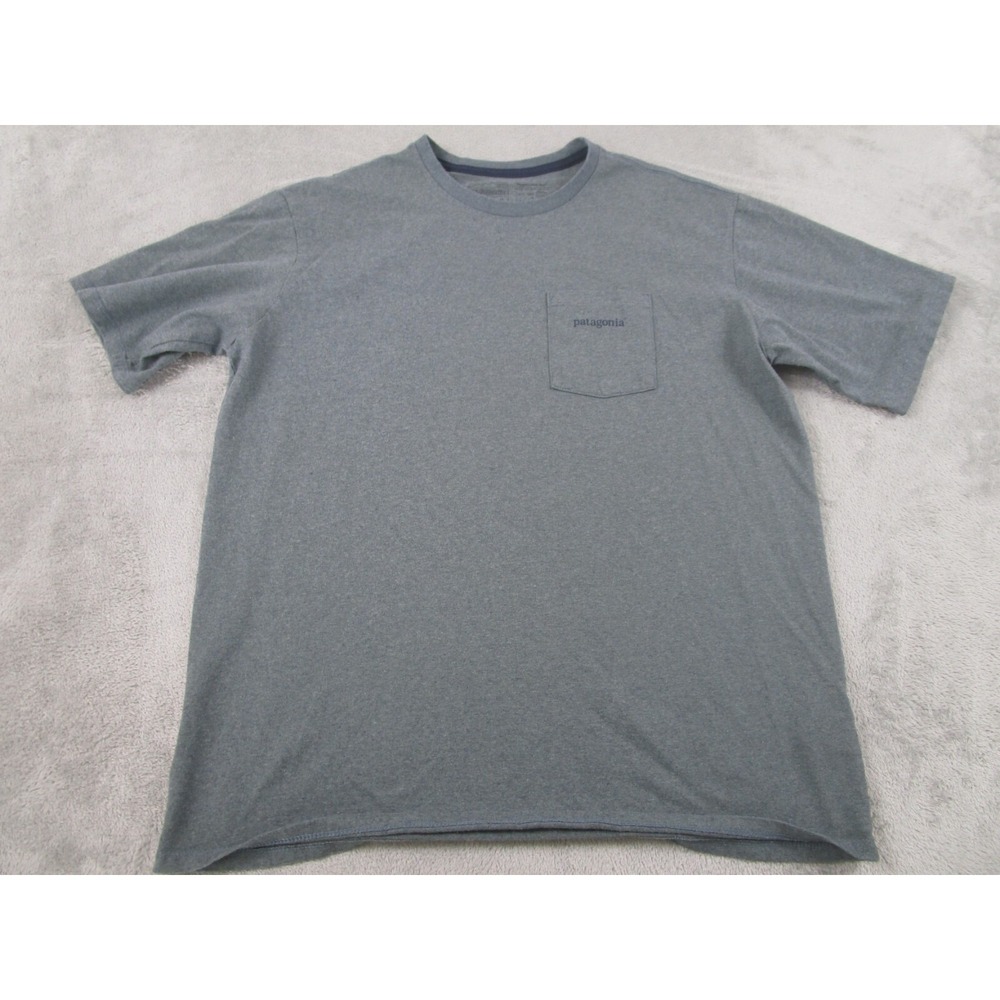 Patagonia Shirt Mens Medium Green Crew Neck Short Sleeve Outdoor - Picture 1 of 9